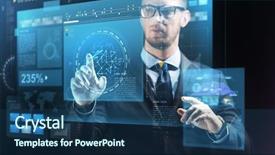  Presentation with virtual technology - Theme featuring people future technology and cyberspace background and a ocean colored foreground