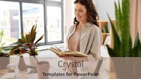  Presentation with home gardening - PPT theme enhanced with people-gardening-and-housework-concept background and a  colored foreground