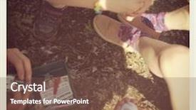  Presentation with effect - Presentation theme with people geocaching with instagram effect background and a tawny brown colored foreground