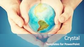  Presentation with population - Colorful presentation theme enhanced with people geography population and peace backdrop and a teal colored foreground