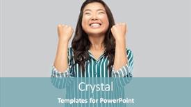  Presentation with winning - Amazing presentation design having people-gesture-and-winning-concept backdrop and a teal colored foreground