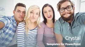  Presentation with self - Audience pleasing slide set consisting of people gesturing while taking self backdrop and a gray colored foreground