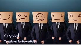  Presentation with handsome - Audience pleasing slide set consisting of people gesturing with sketched smiley backdrop and a wine colored foreground