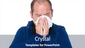  Presentation with asian - Amazing PPT theme having people getting coldness - asian man feeling unwell backdrop and a  colored foreground