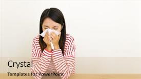  Presentation with asian - Cool new PPT theme with people getting coldness - asian woman get cold backdrop and a lemonade colored foreground