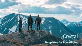  Presentation with walking - Cool new PPT theme with people getting coldness - severe hiker walking along backdrop and a ocean colored foreground