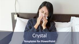  Presentation with being a single woman - Presentation featuring people getting coldness - woman feeling sick and sneeze background and a ocean colored foreground