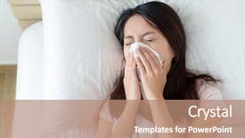  Presentation with feeling useless - Colorful PPT theme enhanced with people getting coldness - woman feeling unwell backdrop and a coral colored foreground