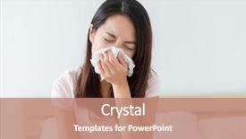  Presentation with bed - Slide deck with people getting coldness - woman got cold and sneeze background and a coral colored foreground