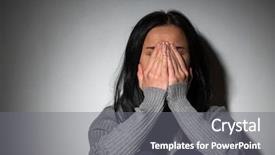  Presentation with grief - Beautiful PPT layouts featuring people grief and domestic violence backdrop and a gray colored foreground