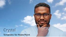  Presentation with african beauty - Theme featuring people-grooming-and-beauty-concept background and a light blue colored foreground