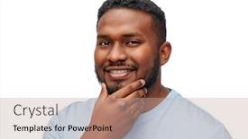  Presentation with shaving - Presentation design having people-grooming-and-shaving-concept background and a coral colored foreground