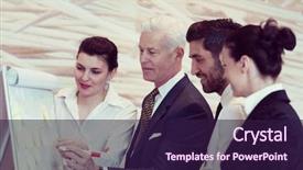  Presentation with business group meeting - PPT layouts consisting of people group brainstorming on meeting background and a wine colored foreground