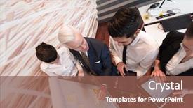  Presentation with task - Colorful theme enhanced with people group brainstorming on meeting backdrop and a  colored foreground