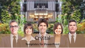  Presentation with courier business finance analysis - Presentation design featuring people group finance and accounting background and a  colored foreground