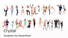  Presentation with studio - Cool new presentation design with people-group-studio backdrop and a white colored foreground