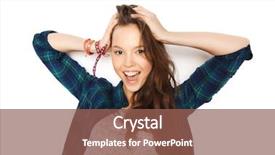  Presentation with girl teens - Colorful PPT theme enhanced with people hair care style and teens concept - happy smiling pretty teenage girl touching her head backdrop and a violet colored foreground