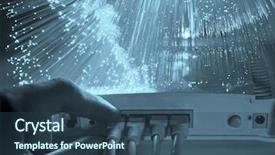  Presentation with network cable - Slides featuring people-hand-with-network-cable background and a ocean colored foreground