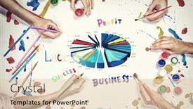  Presentation with business growth - Cool new slides with people-hands-drawing-business-growth backdrop and a  colored foreground