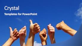  Presentation with sky - Audience pleasing presentation consisting of people hands in the sky backdrop and a ocean colored foreground