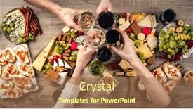  Presentation with alcohol - Slides with people-hands-with-wine-glasses background and a  colored foreground