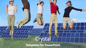  Presentation with energy solar - Presentation theme featuring people happy group green energy background and a ocean colored foreground