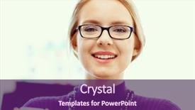  Presentation with office - Slide set with people happy working - business woman in office holding background and a  colored foreground