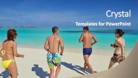  Presentation with big group people - Amazing presentation theme having people have fun on bach backdrop and a  colored foreground