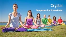  Presentation with meditation - Colorful slides enhanced with people have meditation on yoga backdrop and a teal colored foreground