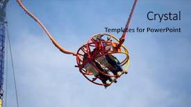  Presentation with fun - Presentation theme consisting of people having fun on catapult background and a light blue colored foreground