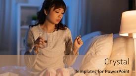  Presentation with health - Beautiful PPT theme featuring people-health-and-bedtime-concept backdrop and a coral colored foreground