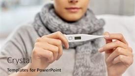  Presentation with temperature - Amazing slides having people-health-and-fever-concept backdrop and a coral colored foreground