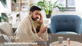  Presentation with fever - Theme featuring people-health-and-fever-concept background and a coral colored foreground