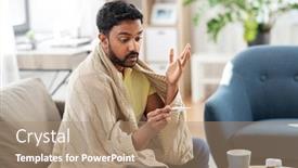  Presentation with fever - Colorful PPT theme enhanced with people-health-and-fever-concept backdrop and a coral colored foreground