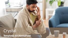  Presentation with fever - PPT layouts consisting of people-health-and-fever-concept background and a coral colored foreground