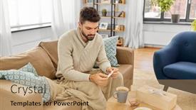  Presentation with temperature - Beautiful theme featuring people-health-and-fever-concept backdrop and a coral colored foreground