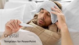  Presentation with fever - PPT theme featuring people-health-and-fever-concept background and a coral colored foreground