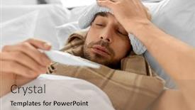  Presentation with fever - Presentation theme with people-health-and-fever-concept background and a coral colored foreground