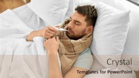  Presentation with fever - Presentation theme enhanced with people-health-and-fever-concept background and a coral colored foreground