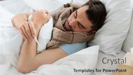  Presentation with fever - Presentation theme with people-health-and-fever-concept background and a coral colored foreground