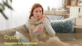  Presentation with water treatment - PPT theme having people-health-and-treatment-concept background and a coral colored foreground