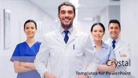  Presentation with medic - Colorful theme enhanced with people health care and medic backdrop and a lemonade colored foreground