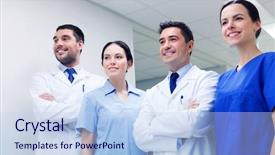  Presentation with medic - Slide deck consisting of people health care and medic background and a light blue colored foreground