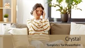  Presentation with black people healing - PPT theme with people health and cold concept background and a coral colored foreground