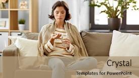  Presentation with water treatment - PPT theme enhanced with people health and treatment concept background and a coral colored foreground