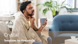  Presentation with sore throat - Theme with people-healthcare-and-problem-concept background and a coral colored foreground