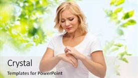  Presentation with allergy - Colorful PPT theme enhanced with people healthcare dermatology allergy backdrop and a coral colored foreground