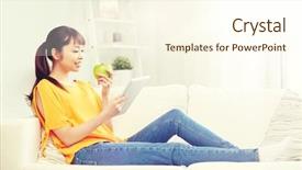  Presentation with young healthy people - PPT layouts featuring people healthy eating education technology background and a cream colored foreground