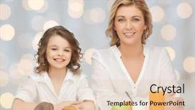  Presentation with family healthy eating - Audience pleasing PPT theme consisting of people healthy lifestyle family and unhealthy food concept - happy mother and daughter eating different food over holidays lights background backdrop and a lemonade colored foreground