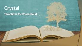  Presentation with paper boat children play - Beautiful slides featuring education commnunity - paper cut of children read backdrop and a seafoam green colored foreground